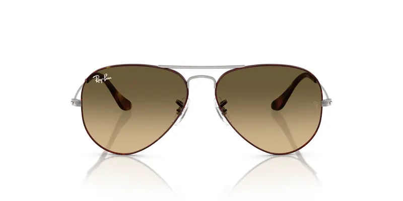 Ray - Ban Unisex RB3025 AVIATOR 92700A Occhiali da sole Metallo Tartaruga Marrone Pilot Normale Sfumato miniatura 2