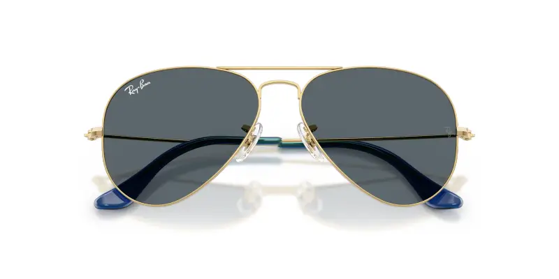 Unisex RB3025 AVIATOR 9278R5 Occhiali da sole Metallo Oro Blu Pilot Normale miniatura 2