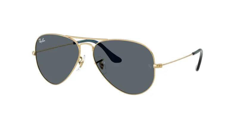 Unisex RB3025 AVIATOR 9278R5 Occhiali da sole Metallo Oro Blu Pilot Normale