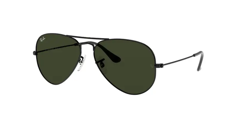 Ray - Ban Unisex RB3025 AVIATOR L2823 Occhiali da sole Metallo Nero Verde G15 Pilot Normale