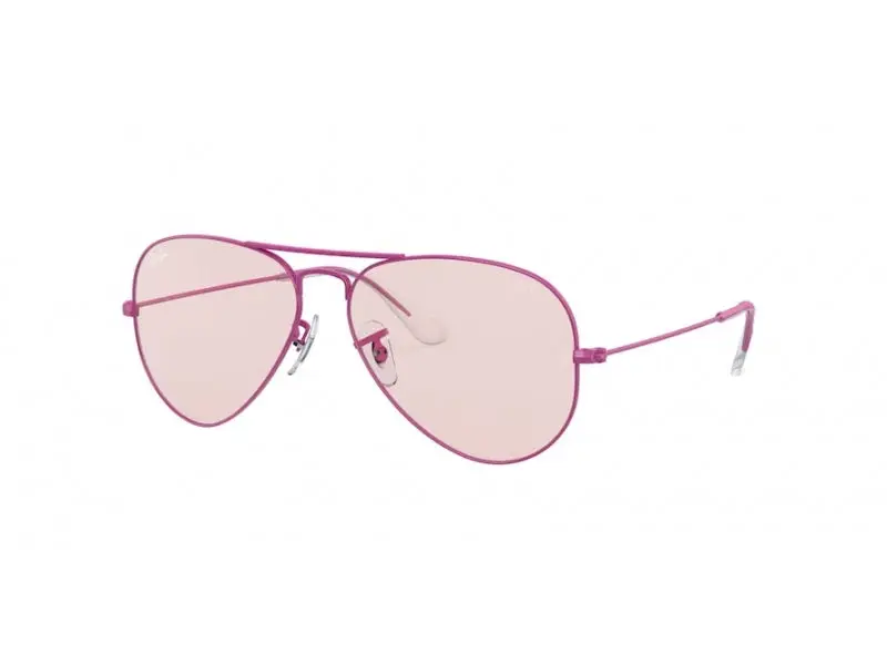 Unisex RB3025 AVIATOR LARGE METAL 9224T5 Occhiali da sole Metallo Viola Rosa Pilot Fotocromatico