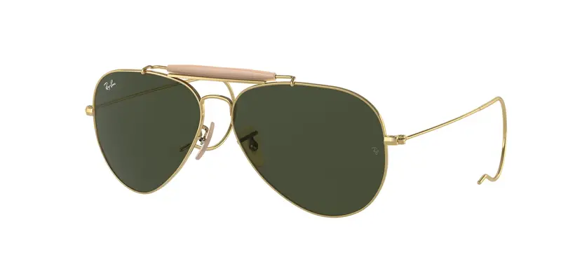 Ray - Ban Unisex RB3030 OUTDOORSMAN I L0216 Occhiali da sole Metallo Oro G15 Pilot Normale
