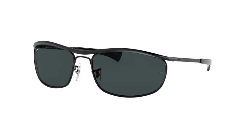 Ray - Ban Unisex RB3119M OLYMPIAN I DELUXE 002/R5 Occhiali da sole Metallo Nero Blu Rotonda Normale