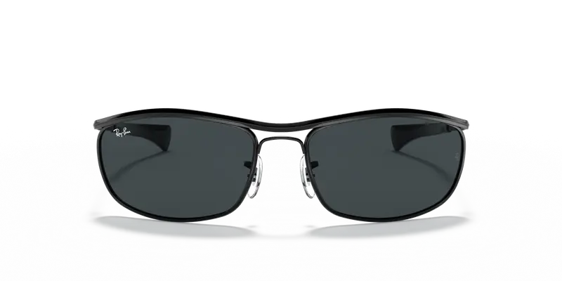 Ray - Ban Unisex RB3119M OLYMPIAN I DELUXE 002/R5 Occhiali da sole Metallo Nero Blu Rotonda Normale miniatura 2