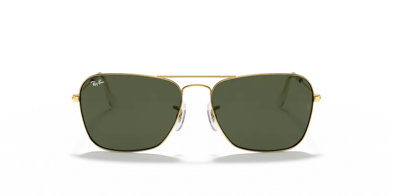 Ray - Ban Unisex RB3136 CARAVAN 001 Occhiali da sole Metallo Oro G15 Squadrata Normale miniatura 2
