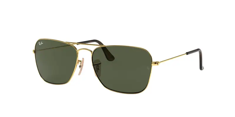 Ray - Ban Unisex RB3136 CARAVAN 181 Occhiali da sole Metallo Oro G15 Squadrata Normale