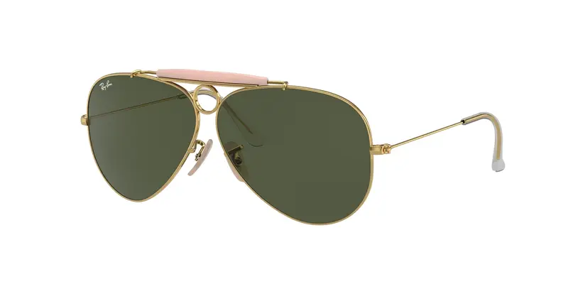 Ray - Ban Unisex RB3138 SHOOTER 001 Occhiali da sole Metallo Oro G15 Pilot Normale