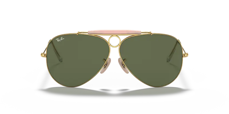 Ray - Ban Unisex RB3138 SHOOTER 001 Occhiali da sole Metallo Oro G15 Pilot Normale miniatura 2