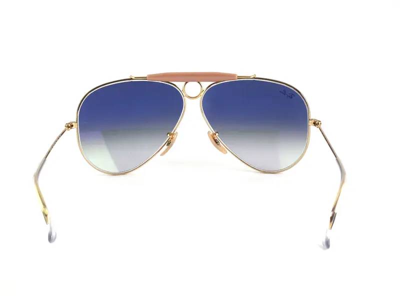 Ray - Ban Unisex RB3138 SHOOTER Gold/blue Occhiali da sole Metallo Oro Blu Pilot Normale Sfumato miniatura 3