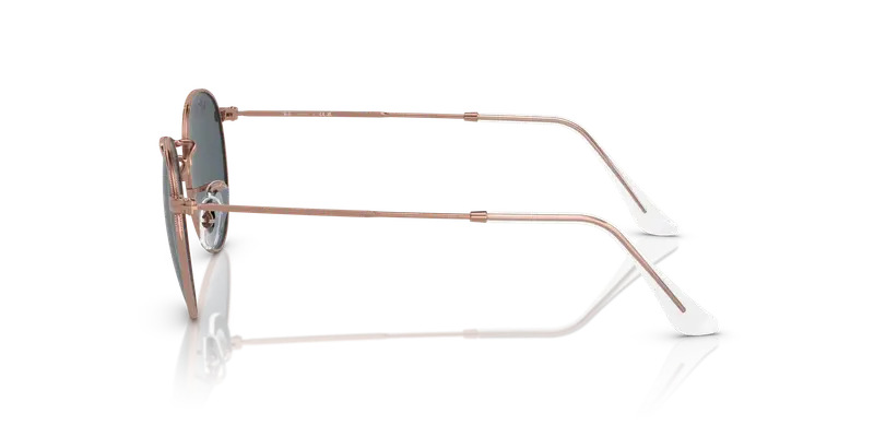 Ray - Ban Unisex RB3447 ROUND METAL 9202R5 Occhiali da sole Metallo Oro Blu Rotonda Normale miniatura 3