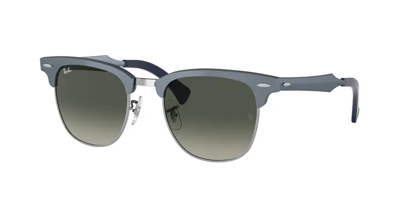 Ray - Ban Unisex RB3507 CLUBMASTER ALUMINUM 924871 Occhiali da sole Metallo Blu Grigio Squadrata Normale Sfumato