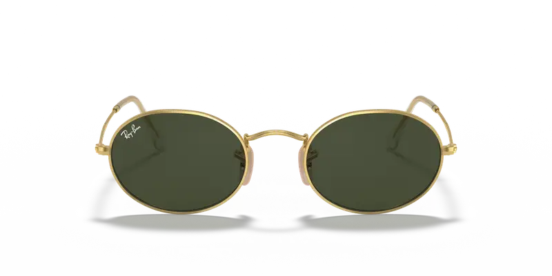 Ray - Ban Unisex RB3547 OVAL 001/31 Occhiali da sole Metallo Oro G15 Rotonda Normale miniatura 2
