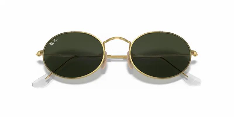 Unisex RB3547 OVAL 001/31 Occhiali da sole Metallo Oro G15 Rotonda Normale miniatura 2