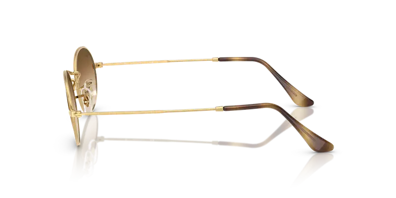 Ray - Ban Unisex RB3547 OVAL 001/51 Occhiali da sole Metallo Oro Marrone Rotonda Normale Sfumato miniatura 3