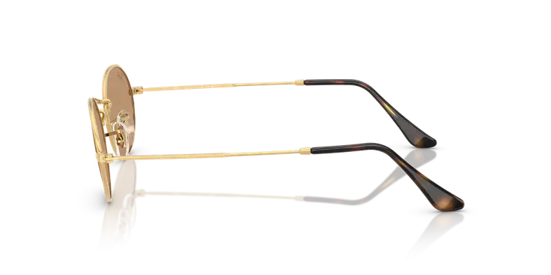 Ray - Ban Unisex RB3547 OVAL 001/53 Occhiali da sole Metallo Oro Marrone Rotonda Normale miniatura 3