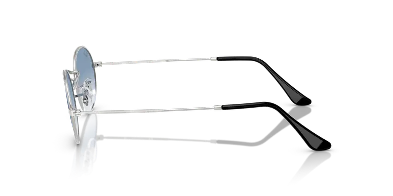 Ray - Ban Unisex RB3547 OVAL 003/3F Occhiali da sole Metallo Argento Blu Rotonda Normale Sfumato miniatura 3