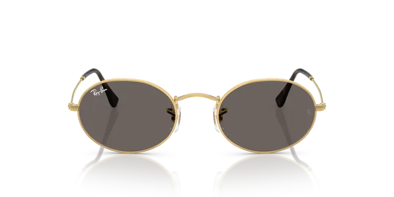 Ray - Ban Unisex RB3547N OVAL 001/B1 Occhiali da sole Metallo Oro Grigio Rotonda Normale miniatura 2