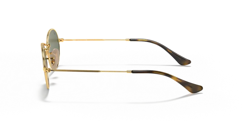 Ray - Ban Unisex RB3547N OVAL 001 Occhiali da sole Metallo Oro Verde G15 Rotonda Normale miniatura 3