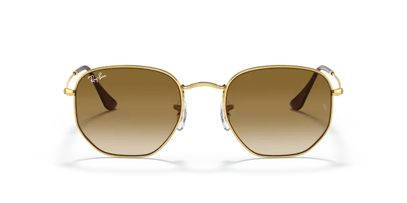 Ray - Ban Unisex RB3548 HEXAGONAL 001/51 Occhiali da sole Metallo Oro Marrone Geometrica Normale Sfumato miniatura 2