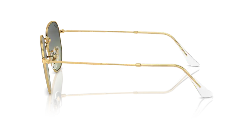 Ray - Ban Unisex RB3548 HEXAGONAL 001/BH Occhiali da sole Metallo Oro Verde Geometrica Normale Sfumato miniatura 3