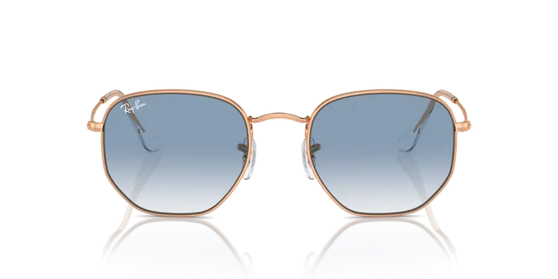Ray - Ban Unisex RB3548 HEXAGONAL 92023F Occhiali da sole Metallo Oro Blu Geometrica Normale Sfumato miniatura 2
