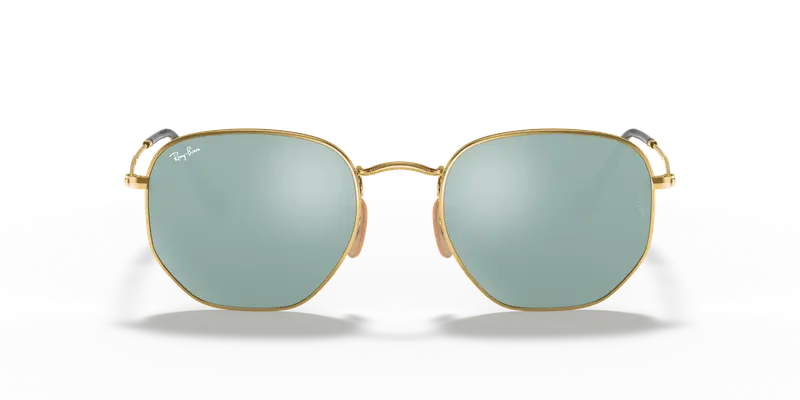 Ray - Ban Unisex RB3548N HEXAGONAL 001/30 Occhiali da sole Metallo Oro Argento Geometrica Normale miniatura 2