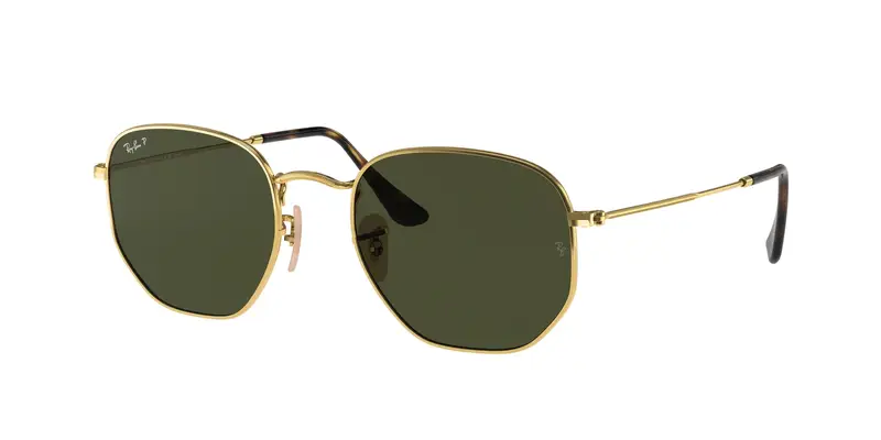 Ray - Ban Unisex RB3548N HEXAGONAL 001/58 Occhiali da sole Metallo Oro G15 Geometrica Polarizzata