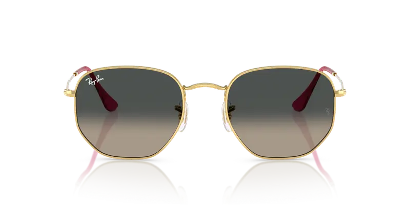 Ray - Ban Unisex RB3548N HEXAGONAL 001/71 Occhiali da sole Acciaio Oro Grigio Geometrica Normale Sfumato miniatura 2