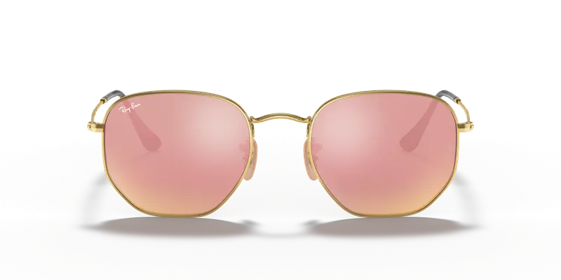 Ray - Ban Unisex RB3548N HEXAGONAL 001/Z2 Occhiali da sole Metallo Oro Rame Geometrica Normale miniatura 2