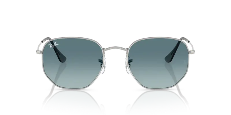 Ray - Ban Unisex RB3548N HEXAGONAL 003/3M Occhiali da sole Acciaio Argento Grigio Geometrica Normale Sfumato miniatura 2