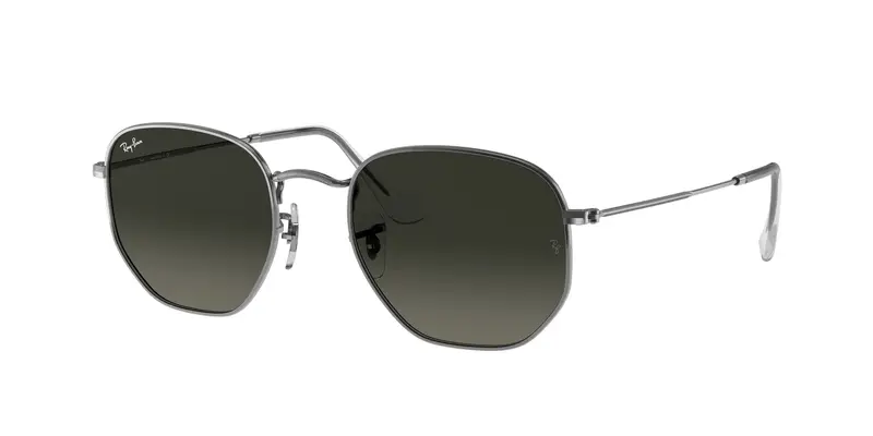 Ray - Ban Unisex RB3548N HEXAGONAL 004/71 Occhiali da sole Metallo Grigio Grigio Geometrica Normale Sfumato