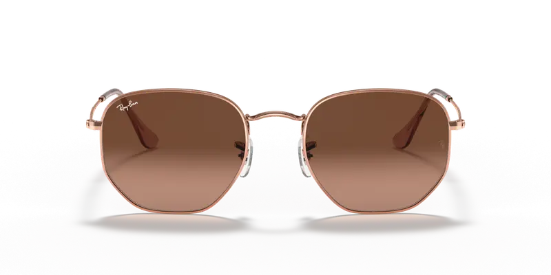 Ray - Ban Unisex RB3548N HEXAGONAL 9069A5 Occhiali da sole Metallo Bronzo Marrone Geometrica Normale Sfumato miniatura 2