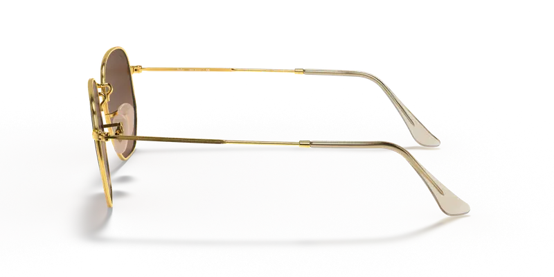 Ray - Ban Unisex RB3548N HEXAGONAL 912443 Occhiali da sole Metallo Oro Marrone Geometrica Normale miniatura 3