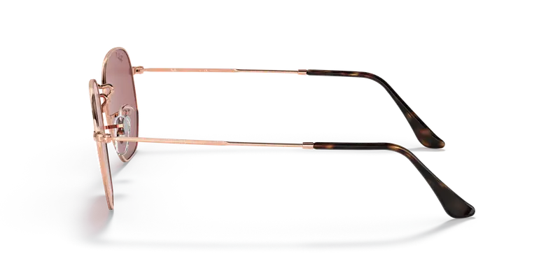 Ray - Ban Unisex RB3548N HEXAGONAL 9202AF Occhiali da sole Acciaio Oro Viola Geometrica Polarizzata miniatura 3