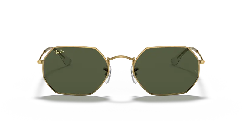 Ray - Ban Unisex RB3556 OCTAGONAL 919631 Occhiali da sole Metallo Oro G15 Geometrica Normale miniatura 2
