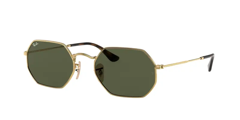 Ray - Ban Unisex RB3556N OCTAGONAL 001 Occhiali da sole Metallo Oro G15 Geometrica Normale