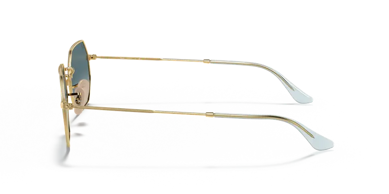 Ray - Ban Unisex RB3556N OCTAGONAL 91233M Occhiali da sole Metallo Oro Blu Geometrica Normale Sfumato miniatura 3