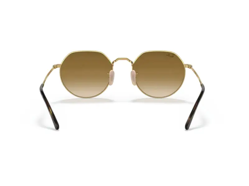 Ray - Ban Unisex RB3565 JACK 001/51 Occhiali da sole Metallo Oro Marrone Geometrica Normale Sfumato miniatura 2