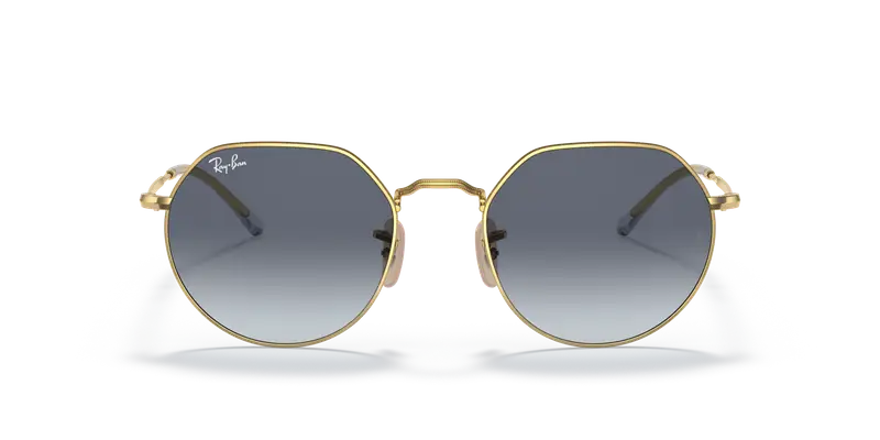 Ray - Ban Unisex RB3565 JACK 001/86 Occhiali da sole Metallo Oro Blu Geometrica Normale Sfumato miniatura 2
