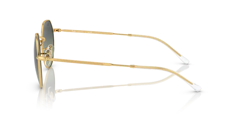 Ray - Ban Unisex RB3565 JACK 001/BH Occhiali da sole Metallo Oro Verde Geometrica Normale Sfumato miniatura 3