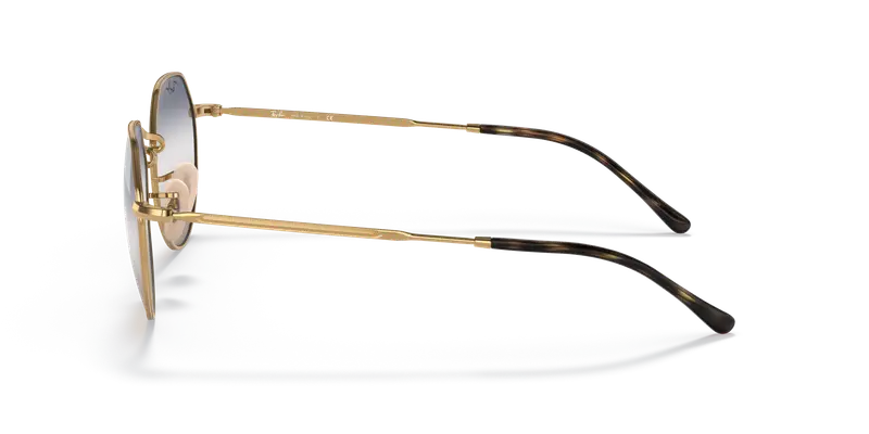 Ray - Ban Unisex RB3565 JACK 001/GD Occhiali da sole Metallo Oro Blu Geometrica Normale Sfumato miniatura 3