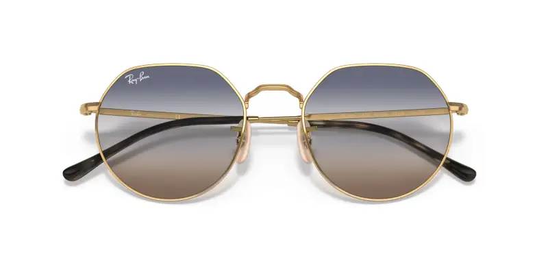 Unisex RB3565 JACK 001/GD Occhiali da sole Metallo Oro Blu Geometrica Normale Sfumato miniatura 2