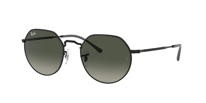 Ray - Ban Unisex RB3565 JACK 002/71 Occhiali da sole Metallo Nero Grigio Geometrica Normale Sfumato