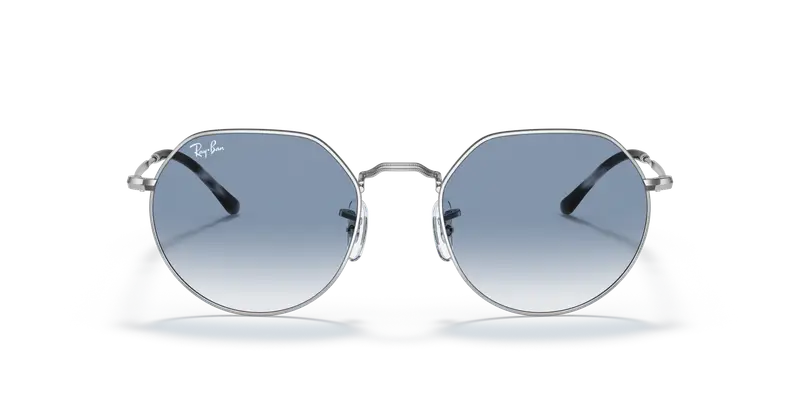 Ray - Ban Unisex RB3565 JACK 003/3F Occhiali da sole Metallo Argento Blu Geometrica Normale Sfumato miniatura 2