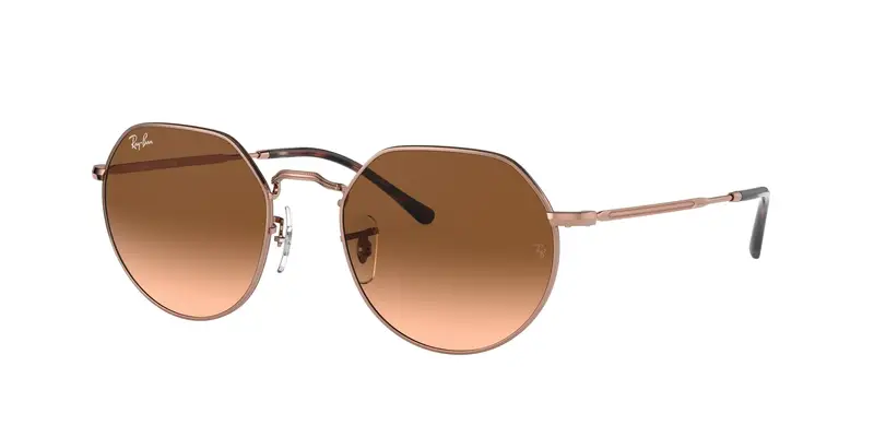 Ray - Ban Unisex RB3565 JACK 9035A5 Occhiali da sole Metallo Bronzo Rosa Geometrica Normale Sfumato