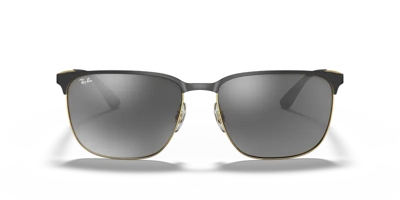 Ray - Ban Unisex RB3569 187/88 Occhiali da sole Metallo Nero Grigio Squadrata Normale Sfumato miniatura 2