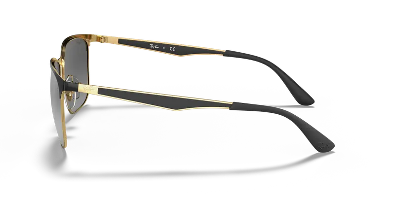 Ray - Ban Unisex RB3569 187/88 Occhiali da sole Metallo Nero Grigio Squadrata Normale Sfumato miniatura 3