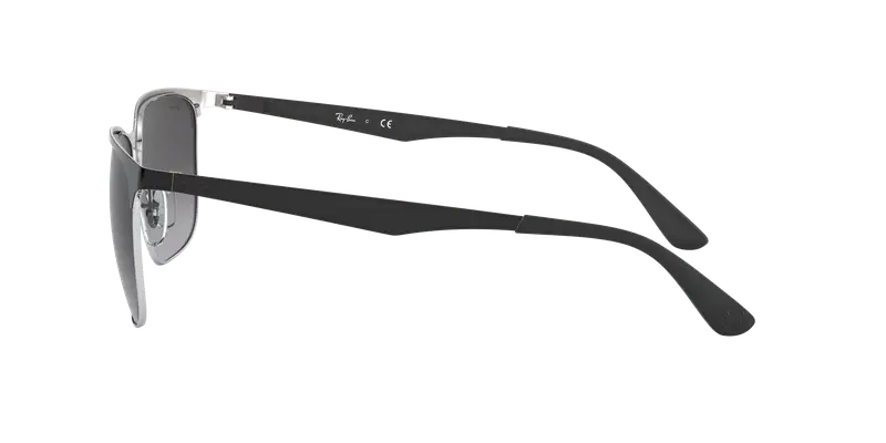 Ray - Ban Unisex RB3569 90048G Occhiali da sole Metallo Nero Grigio Squadrata Normale Sfumato miniatura 2