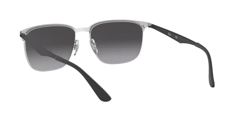 Ray - Ban Unisex RB3569 90048G Occhiali da sole Metallo Nero Grigio Squadrata Normale Sfumato miniatura 3