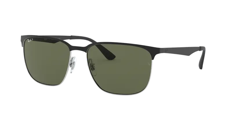 Ray - Ban Unisex RB3569  90049A Occhiali da sole Metallo Nero G15 Squadrata Polarizzata